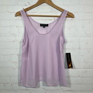 New Jones New York Collection Camisole Tank Top Size 4 Purple Chiffon Sheer